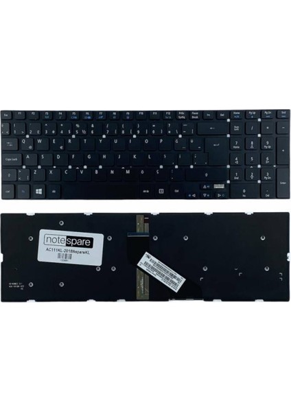 Acer ile Uyumlu NKI17170G0, NSK-R61BW 0t Notebook Işıklı Klavye Siyah Tr