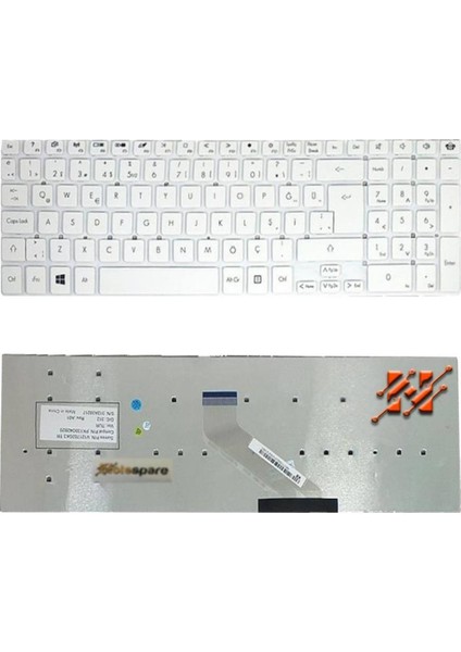 Acer ile Uyumlu Aspire VA70 (V3-771), VN7-791G-51PZ, VN7-791G-57BP Notebook Klavye Beyaz Tr
