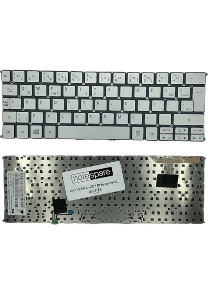 Acer ile Uyumlu Aspire S7-391-73514G12AWS, S7-391-73514G25AWS Notebook Klavye Gümüş Gri Tr
