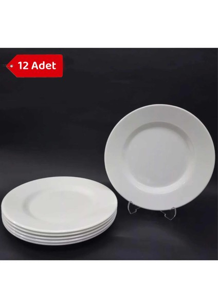 12 Adet - 19CM Kırılmaya Dayanıklı Melamin Tatlı, Pasta, Börek, Pilav, Servis Tabağı, Lokanta