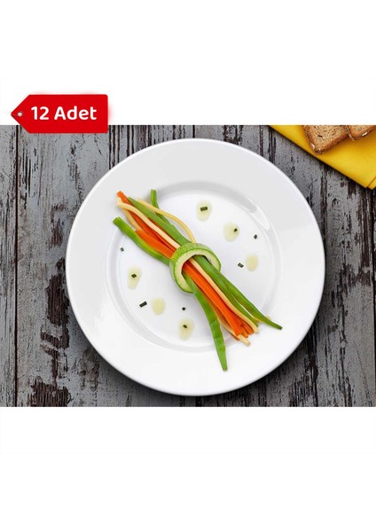 12 Adet - 19CM Kırılmaya Dayanıklı Melamin Tatlı, Pasta, Börek, Pilav, Servis Tabağı, Lokanta