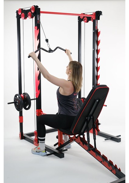 TF-5500 Squat Rack | Tek Taraflı Lat Pulldown Eklentili