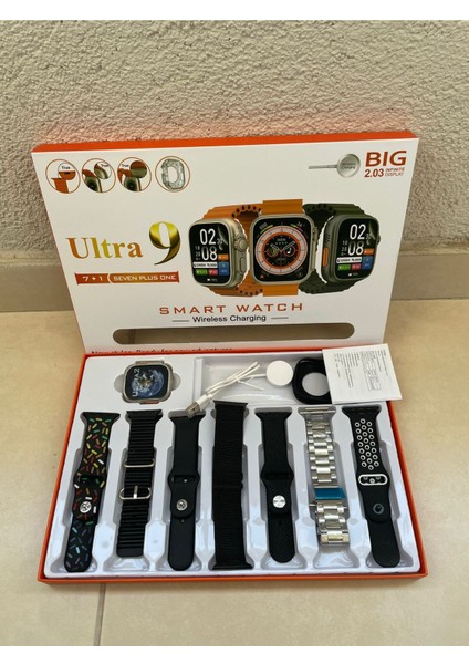 Tekno Trust 6 Ay Watch Ultra 7 Kordonlu Koruma Kılıfı 49MM Watch 9 Ultra Akıllı Saat Sesli Görüşme Asistan Bild modelleri