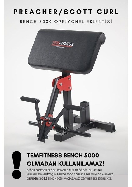 Preacher / Scott Curl Aparatı (Bench 5000 Uyumludur)