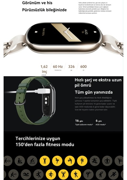 Tekno Trust 100-200 Mah Mi Smart Band 8 Nabız Ölçer Spor Su Geçirmez Android Ios Iphone Uyumlu Akıllı Bileklik