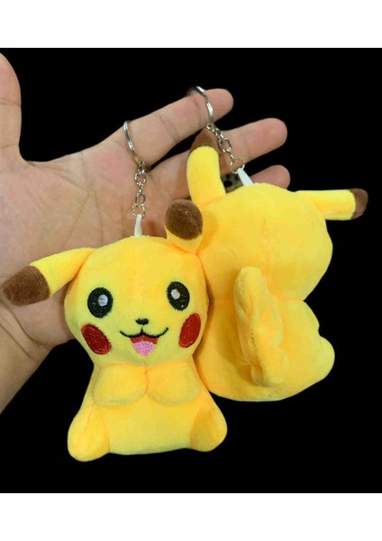 Meyra Accessories Yeni 1 Adet Pikachu Peluş Anahtarlık Pikaçu Çanta Aksesuari Oyuncak Hediyelik Peluş Çanta Süsü