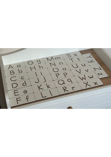 Alfabe Çizgi Çalışma Seti, Eğitici Oyuncak, Montessori Eğitim Oyuncak, Motor Zeka Oyuncak