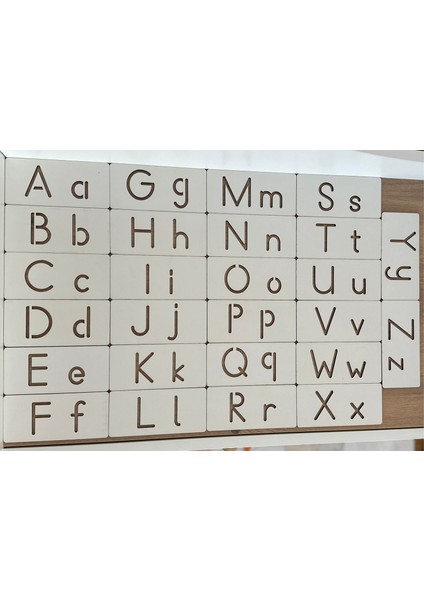 Alfabe Çizgi Çalışma Seti, Eğitici Oyuncak, Montessori Eğitim Oyuncak, Motor Zeka Oyuncak