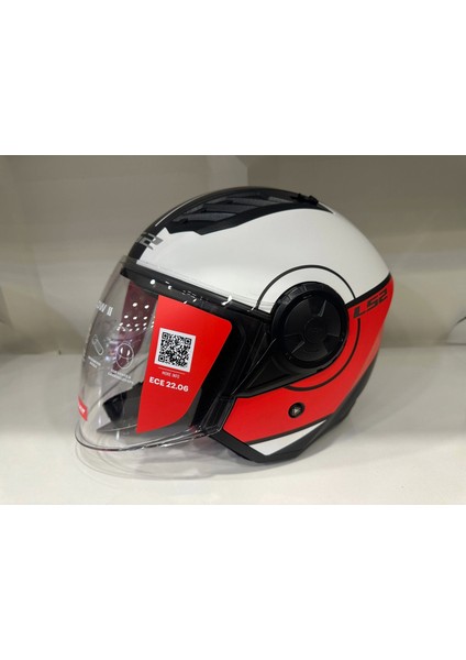 Kask Ls2 Aırflow 2 Cover Mat Siyah-Kırmızı-Beyaz