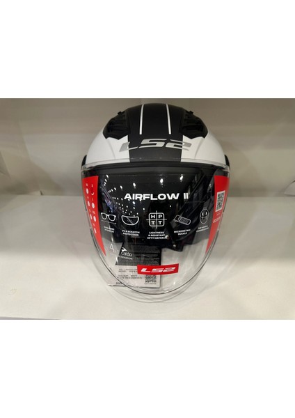 Kask Ls2 Aırflow 2 Cover Mat Siyah-Kırmızı-Beyaz fırsatları