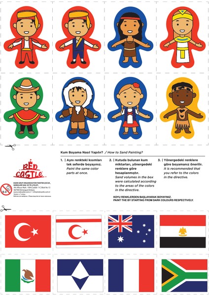 23 Nisan Ulusal Egemenlik ve Çocuk Bayramı Kum Boyama Okul Seti-Red Castle 23NSN indirimleri