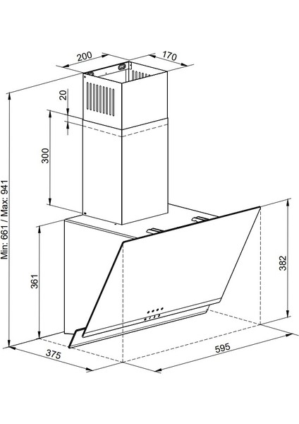 TDE6003WG Duvar Tipi Davlumbaz 60 cm Beyaz Cam