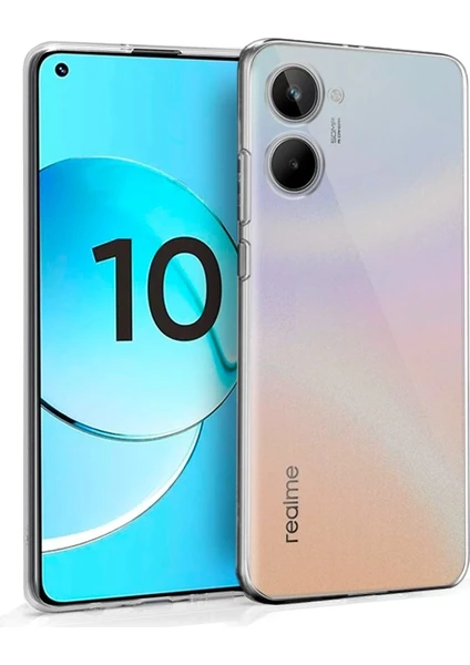 Realme 10 4g Kılıf Kamera Korumalı Şeffaf Yumuşak Silikon Kılıf