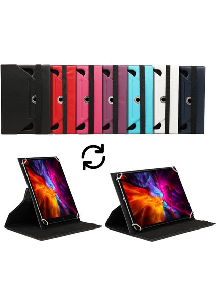 Vorcom S Tab7 10.1" Tablet Uyumlu Kapaklı Standlı Universal Tablet Kılıfı