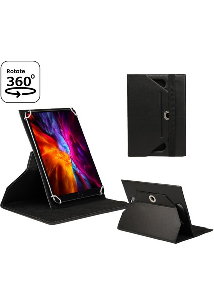 Vorcom S Tab7 10.1" Tablet Uyumlu Kapaklı Standlı Universal Tablet Kılıfı