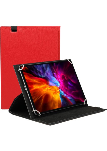 Vorcom Quartzpro Tablet Uyumlu 10.1 Inç Kapaklı Standlı Universal Tablet Kılıfı