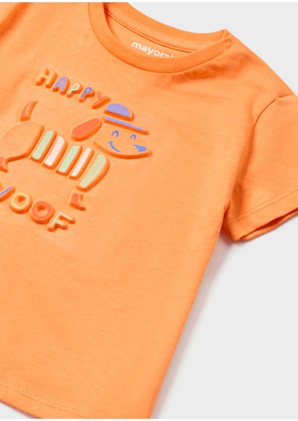 Yazlık Erkek Bebek Kısa Kol T-Shirt Turuncu
