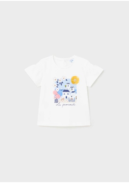 Yazlık Kız Bebek Kısa Kol T-Shirt Beyaz fiyatları