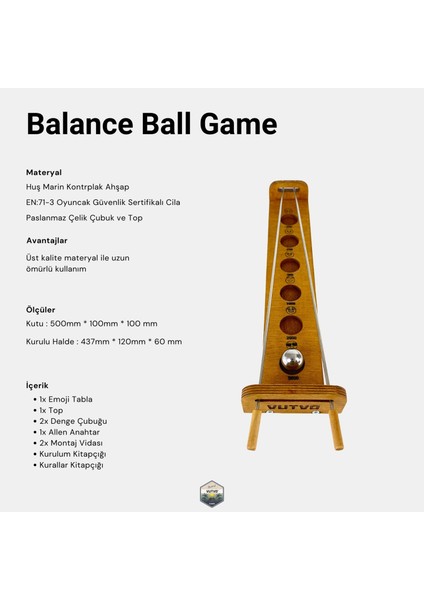 Balance Ball Game Emoji Ahşap Denge Oyunu