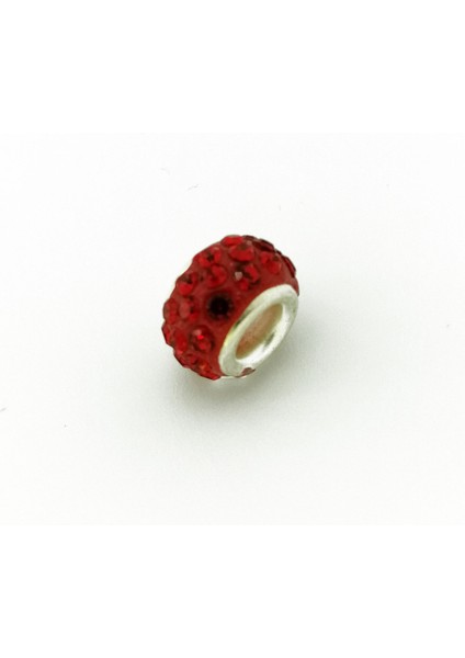 Kırmızı Mini Kristal Çelik Charm