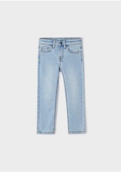 Yazlık Erkek Slimfit Basic Denim Pantolon Mavi