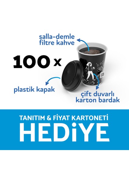 100'LÜ Karton Bardak & Salla-Demle® Filtre Kahve fiyatları