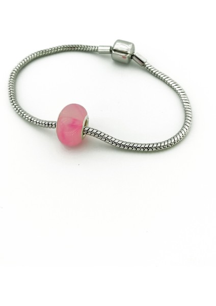 Pembe Murano Çelik Charm fiyatları