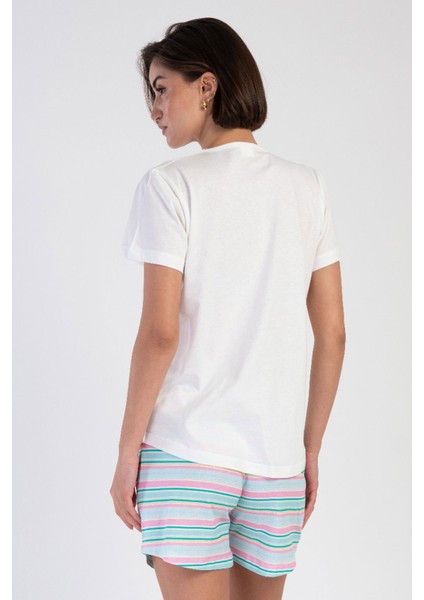 Pamuklu Kadın Kısa Kol Şortlu Pijama Takım , 312048 fırsatları