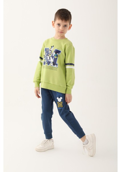 Mickey Mouse Fıstık Yeşili Erkek Çocuk Eşofman Takımı