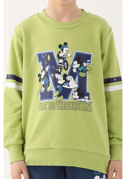 Mickey Mouse Fıstık Yeşili Erkek Çocuk Eşofman Takımı