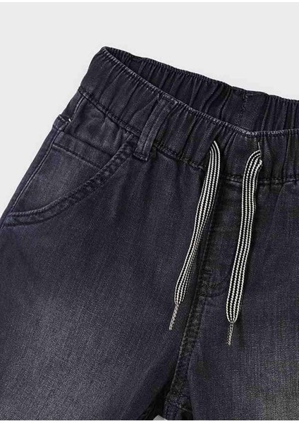 Yazlık Erkek Denim Bermuda Şort Gri