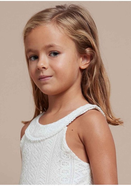 Yazlık Kız Güpürlü Şort Tulum - Ekru fiyatları