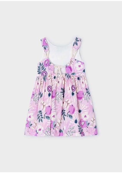 Yazlık Kız Baskılı Elbise - Lila indirimleri