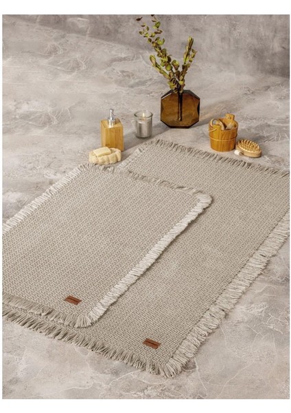 Bath Rug Set Bej 75X125 60X90