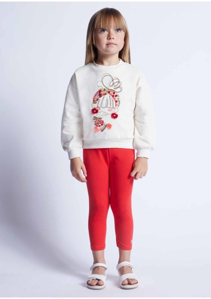 Yazlık Kız Işlemeli Uzun Kol Sweatshirt Krem fiyatları