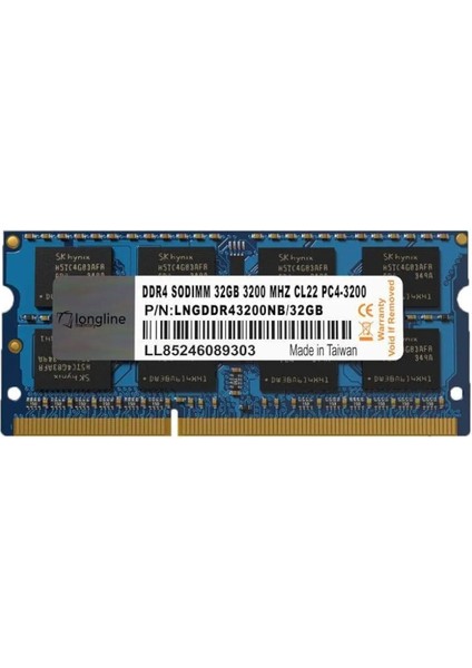 32GB Ddr4 3200MHZ Notebook Bellek CL19 PC4-21300 So-Dımm LNGDDR43200NB/32GB