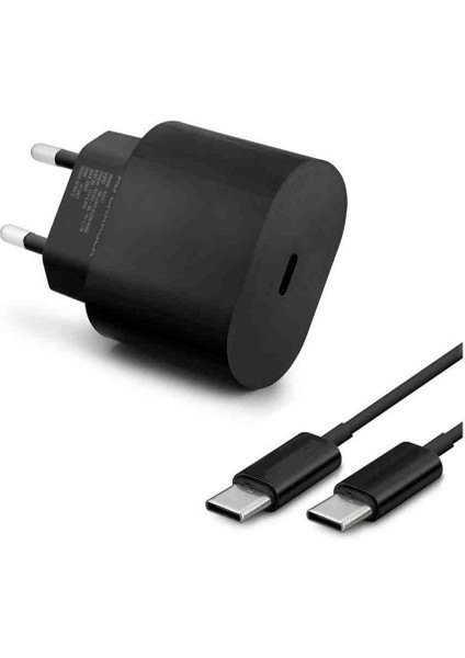 Samsung Galaxy A34 5g Uyumlu Hızlı Şarj Cihazı Aleti Seti Type-C Kablo ve Adaptör 25W Pd Teknoloji
