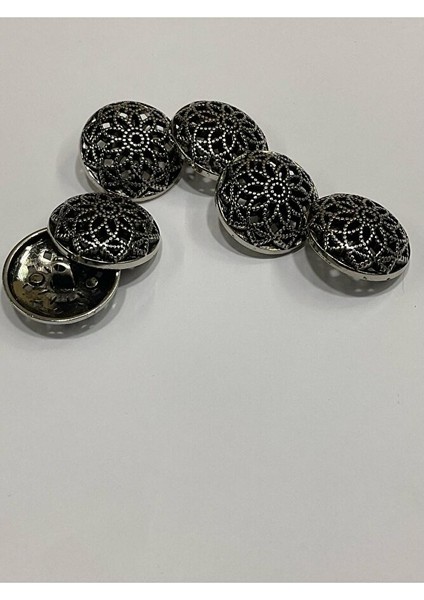 Trençkot Ceket Düğmesi / Metal Düğme / Nikel Kaplama Gümüş / 2,5 cm / 6 Lı Set/mde fiyatları