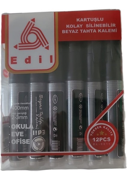 Kartuşlu Beyaz Tahta Kalemi 12 Adet