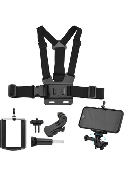 Cep Telefonu Uyumlu Göğüs Kemeri Vlog Video Çekim Seti Phone Holder Chest Body Strap