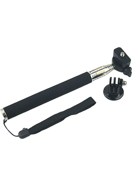 Tüm Aksiyon Kameralara Uyumlu Metal Monopod + Tripod Adaptörü