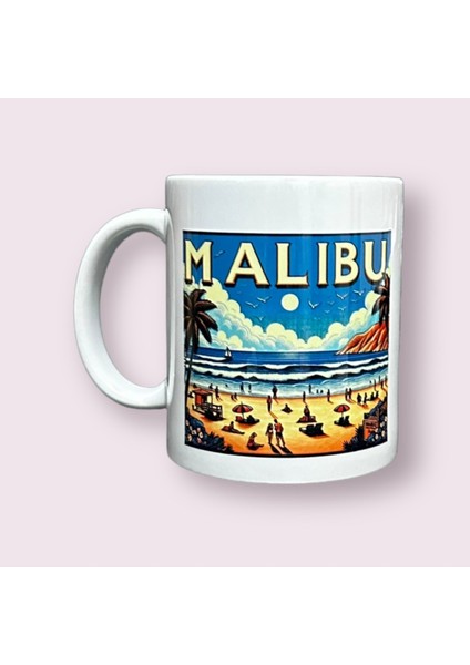 Malibu Desenli Baskılı Premium Kupa