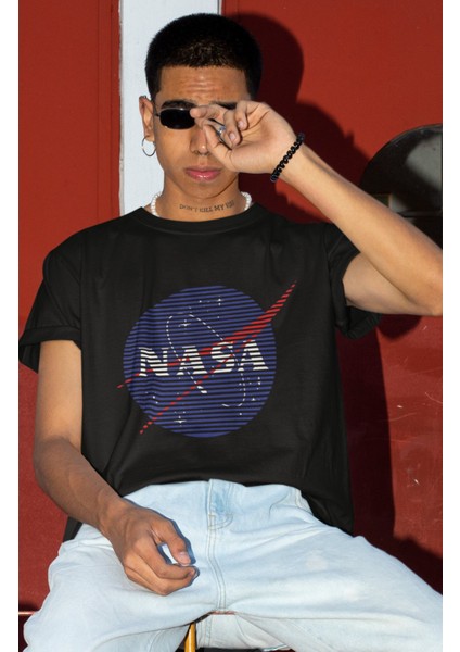Unisex Nasa Baskılı T-Shirt