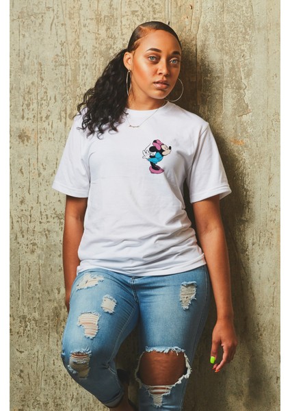 Minnie Mouse Baskılı T-Shirt Erkek-Kadın Couple Çift T-Shirt modelleri