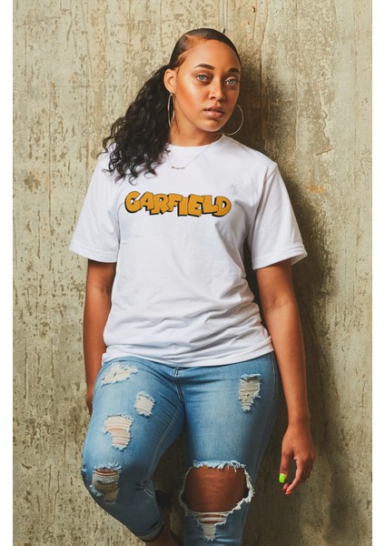 Unisex Garfield Sırt Baskılı T-Shirt