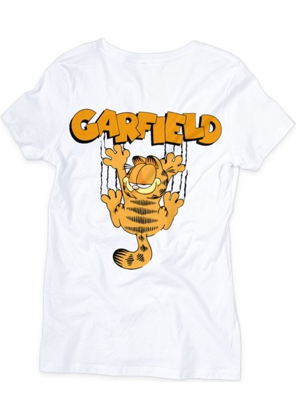 Unisex Garfield Sırt Baskılı T-Shirt