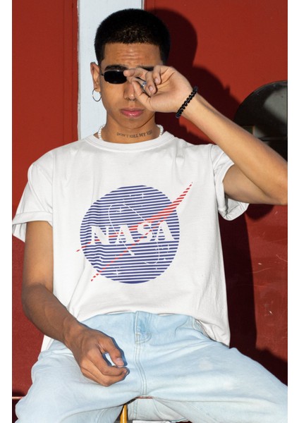 Unisex Nasa Baskılı T-Shirt