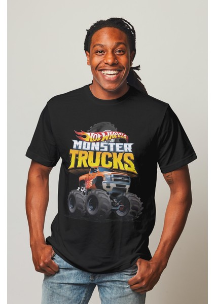 Unisex Hot Wheels Baskılı T-Shirt Monster Trucks Baskılı T-Shirt fiyatları