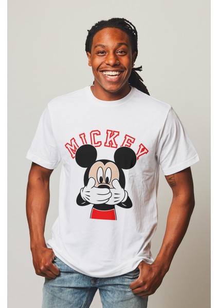 Unisex Mickey Mouse Baskılı T-Shirt Mickey Yazılı T-Shirt modelleri