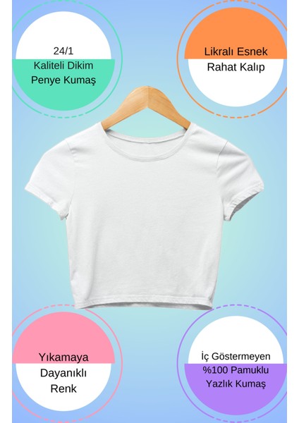 It's Fine I'm Fine Baskılı Crop Top, Kedi Baskılı Crop Bluz
